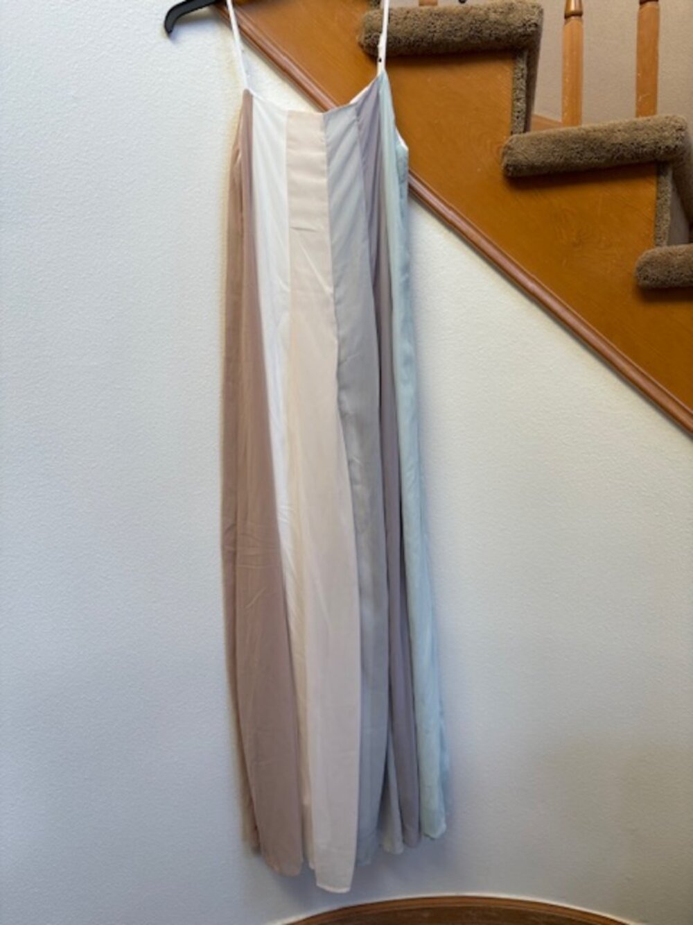 Shein pastel rainbow maxi dress sz S voile - Picture 2 of 14